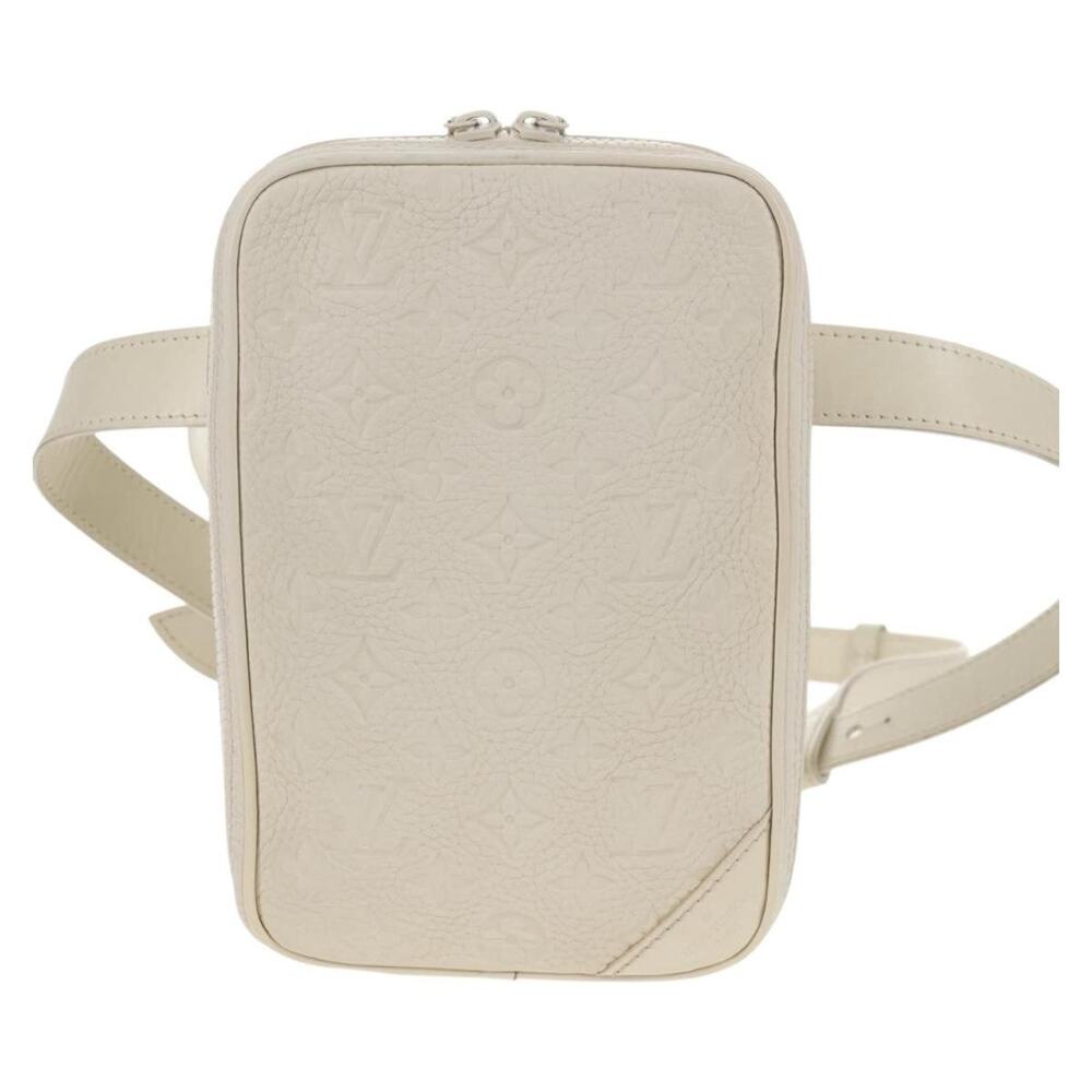 Louis Vuitton Monogram Taurillon Clemence Utility Side Shoulder Bag White